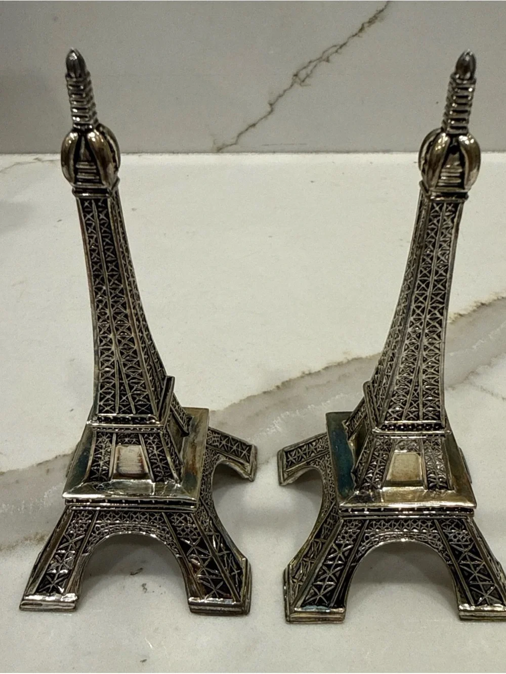 Godinger Neiman Marcus Silver-Tone Eiffel Tower Salt and Pepper Shakers NIB